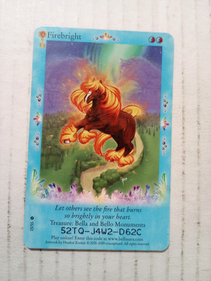 Bella Sara Treasures Firebright 15/55 Bella & Bello Monuments Horse Trading Card