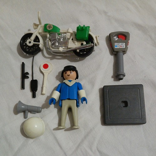 Playmobil 3572 Motorrad Polizist + Parkuhr - Polizei, bespielt, Klicky - Bild 3 von 3