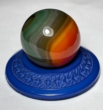 VTG Akro Agate Corkscrew Swirl Striped Glass Toy Marble Christensen .65 Inch