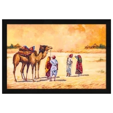 Village Scene Frame Wall Art Painting