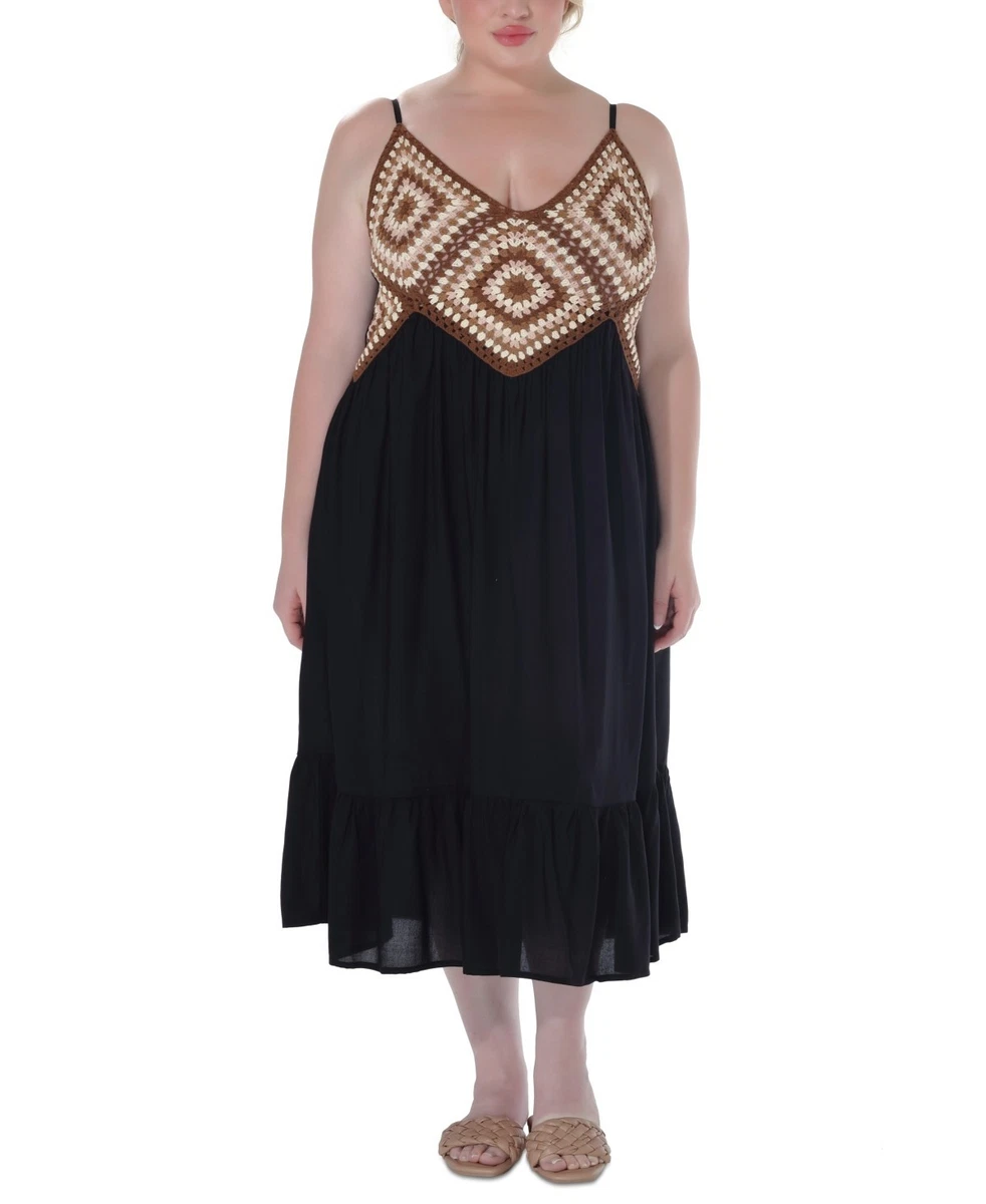 knee length dresses for ladies Final Sale Plus Size Midi Dress with Open Back in Paisley Print