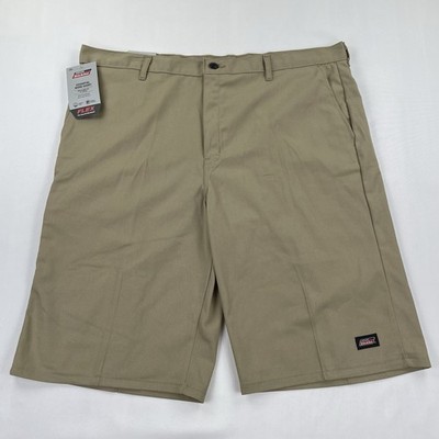 Dickies Essential Work Shorts Men 42 Tan Relaxed Fit 13  Inseam Flex Long Length