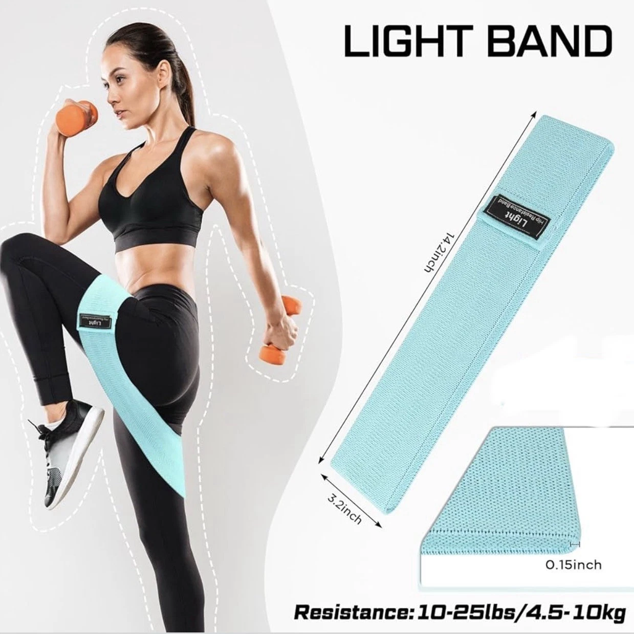 Fabric Resistance Bands 10 Pack Non Slip Booty Exercise Bands Lt Resistance