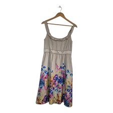 Jigsaw Silk Dress Size UK 10 Floral Midi Strappy Multicoloured 