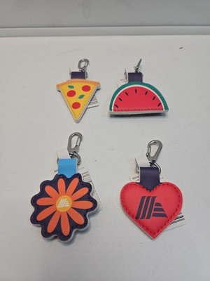 ALDI Quarter Keeper Keychain |Lot of 4| Watermelon   Flower   Pizza   Heart NEW