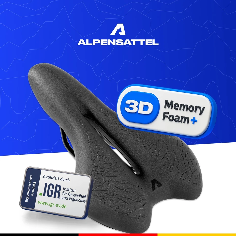 Alpensattel 3.0 Sport – Ergonomischer & bequemer Fahrradsattel für MTB, E-Bike - Bild 3 von 4