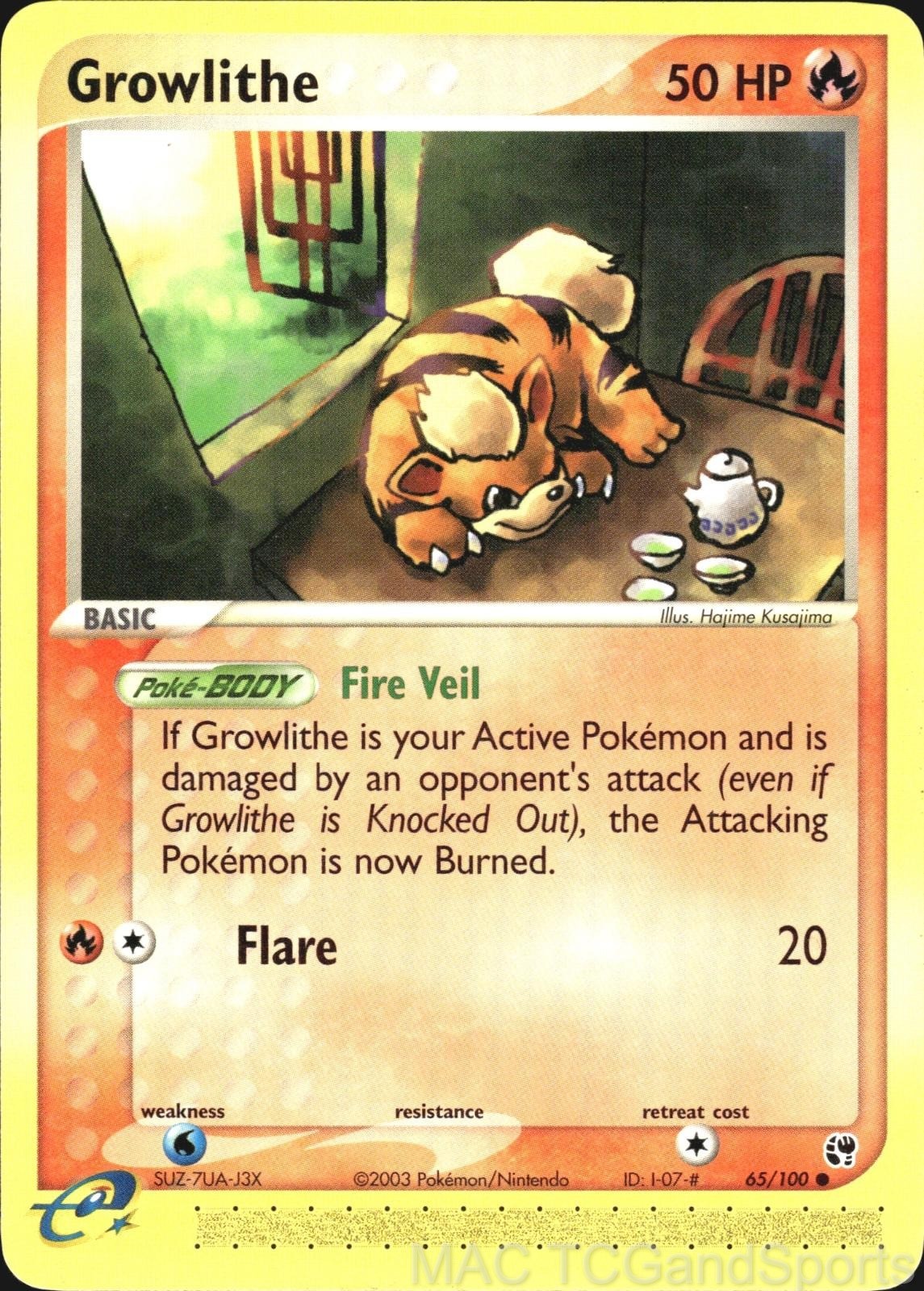 Growlithe 65/100 Sandstorm Pokemon TCG LP