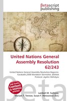 Lambert M. Surhone (U. A.) | United Nations General Assembly Resolution 62/243