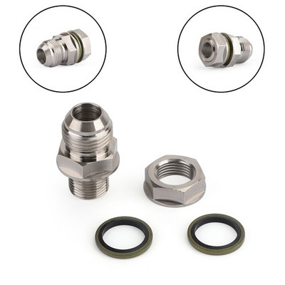 Turbo Ölwannensumpf Rücklaufadapter Adapter Pung Fitting 10AN M18X1.5 Silber