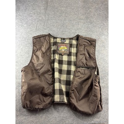 Wilsons Adventure Bound Originals Leather Vest Liner Brown Plaid Thinsulate XLT