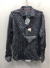 Luchiano Visconti Black Hamsa Geometric Print Long Sleeve Dress Shirt Sz L