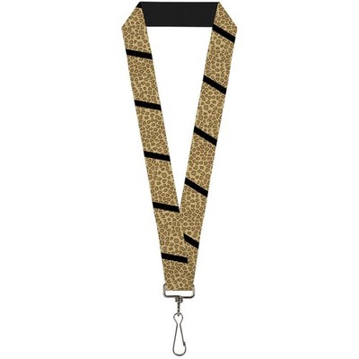 Buckle-Down Lanyard-1.0''-Leopard Brown/Black Slash 22'' x 1'' Multicol (US IMPORT)