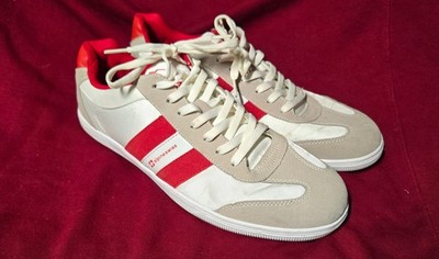 Alpine Swiss Men's Shoes Haris White / Red US 13 Sneakers