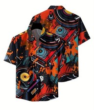 Unisex Hawaiian ShirtsVintage DJ Recordpattern
