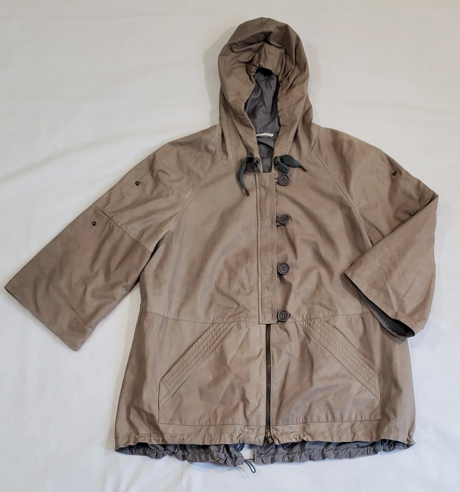 Brunello Cucinelli Cuero Recortado Linda Chaqueta Ligera y Suave Mujer Talla 48 Foto 4 de 4