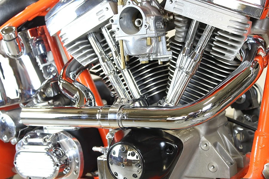 2:1 Siamese Exhaust Header Set Chrome fits Harley Davidson - Image 2 of 4
