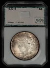 1922-S $1 Silver Peace Dollar - BU Semi Key Date - PCI Green Label Slab - B5793