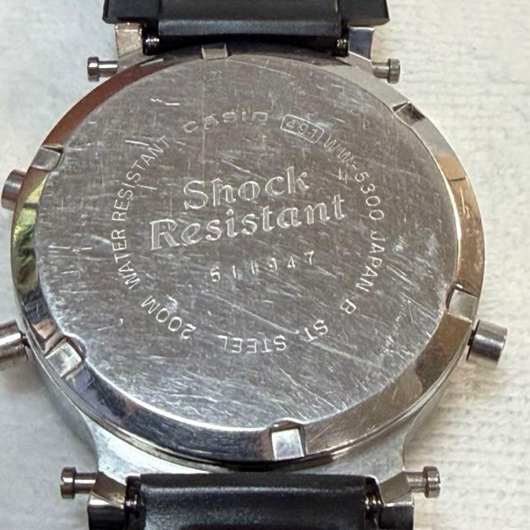 Casio G-SHOCK WW-5300 Vintage Silver Black Digital Watch Used 