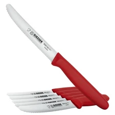 Giesser 4.5" Tomato Steak Knives Set of 6 Made in Germany Serrated Dishwasher...