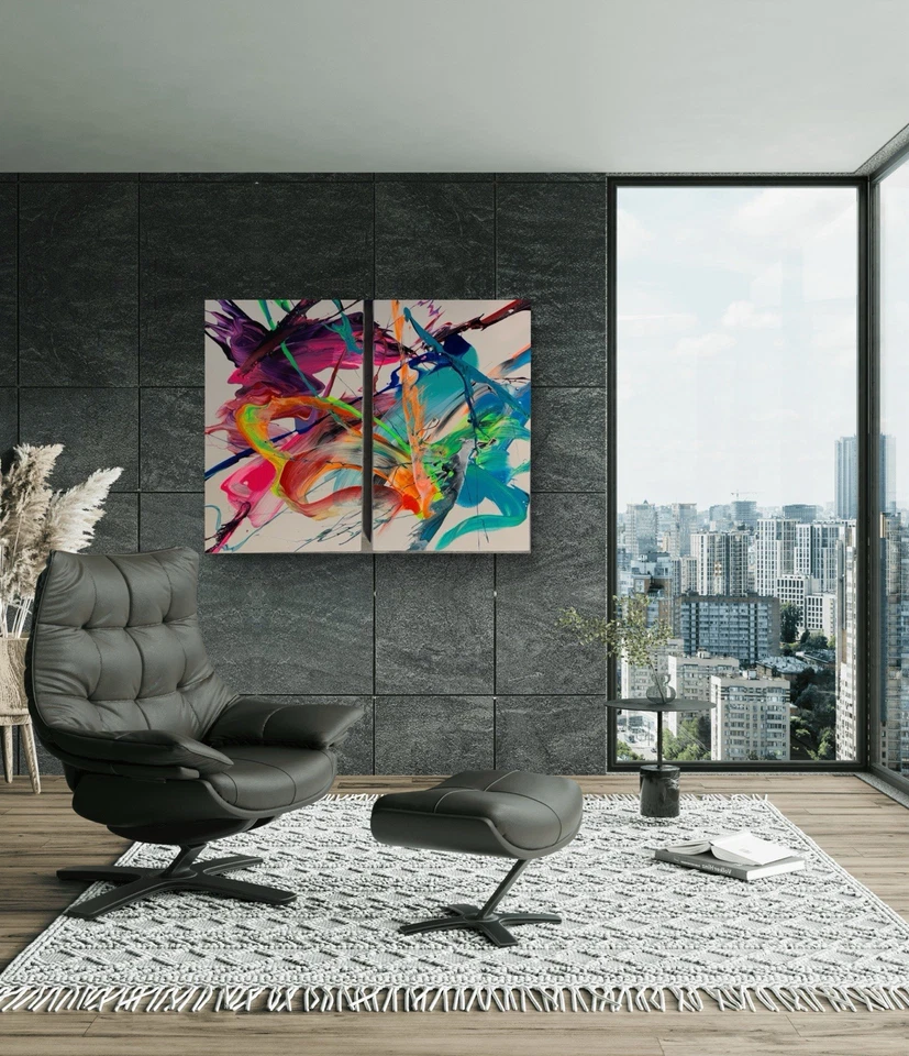 抽象丙烯酸绘画帆布 — 第 2/4 张图片