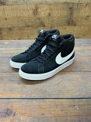 Nike SB Blazer Mid Black White Suede Skate Shoes Mens 5.5 Womens 7 Clean