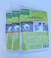 Lot Of 3 Pellon Fusible Fleece Low Loft 100 Polyester 22" x 36" L-987F Quilting