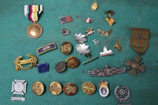 Vintage Lot Military Ribbons Medals ??? SOME STERLING MEDALS