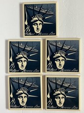 Delft Blue Tile Coaster Set(5) Holland America Line Cork Backs