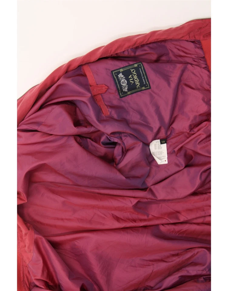 Chaqueta de bombardero VIA ARDIGO para hombre IT 54 2XL roja seda CP39 Foto 3 de 4