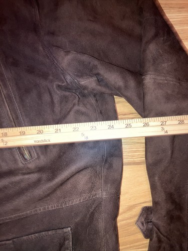 Brooks Brothers Coat Mens Large Suede 109% Leather Brown Lined Wool Jacket - Picture 5 of 11