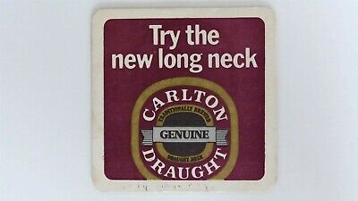 1 only CARLTON DRAUGHT " Your Pipeline to the Brewery " BEER COASTER