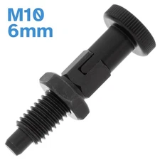 Black Indexing Spring Plunger M10 x 6mm Stainless Steel Loaded Lock Pin Bolt
