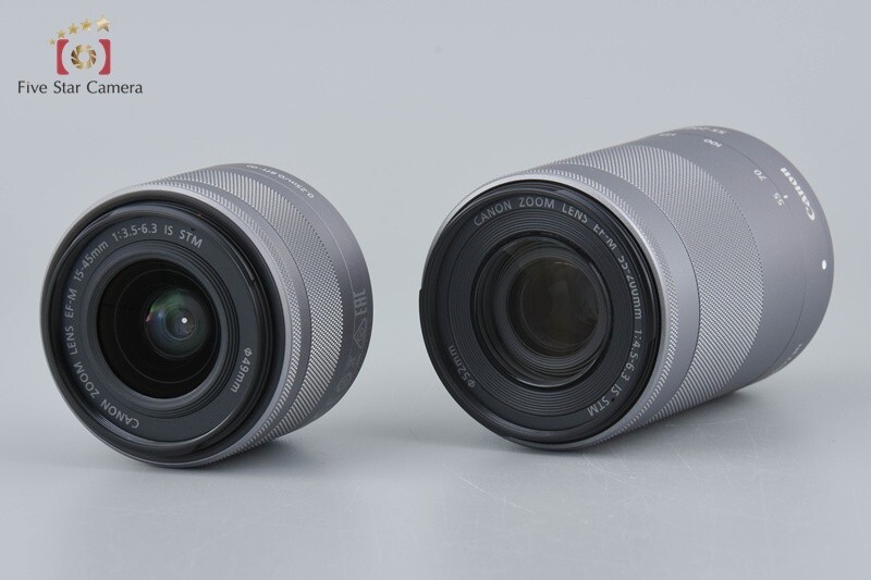 EOS KISS M（WH）/EF-M15-45/EF-M55-200 Canon Mirrorless SLR Camera EOS Kiss M Double Lens Kit Black