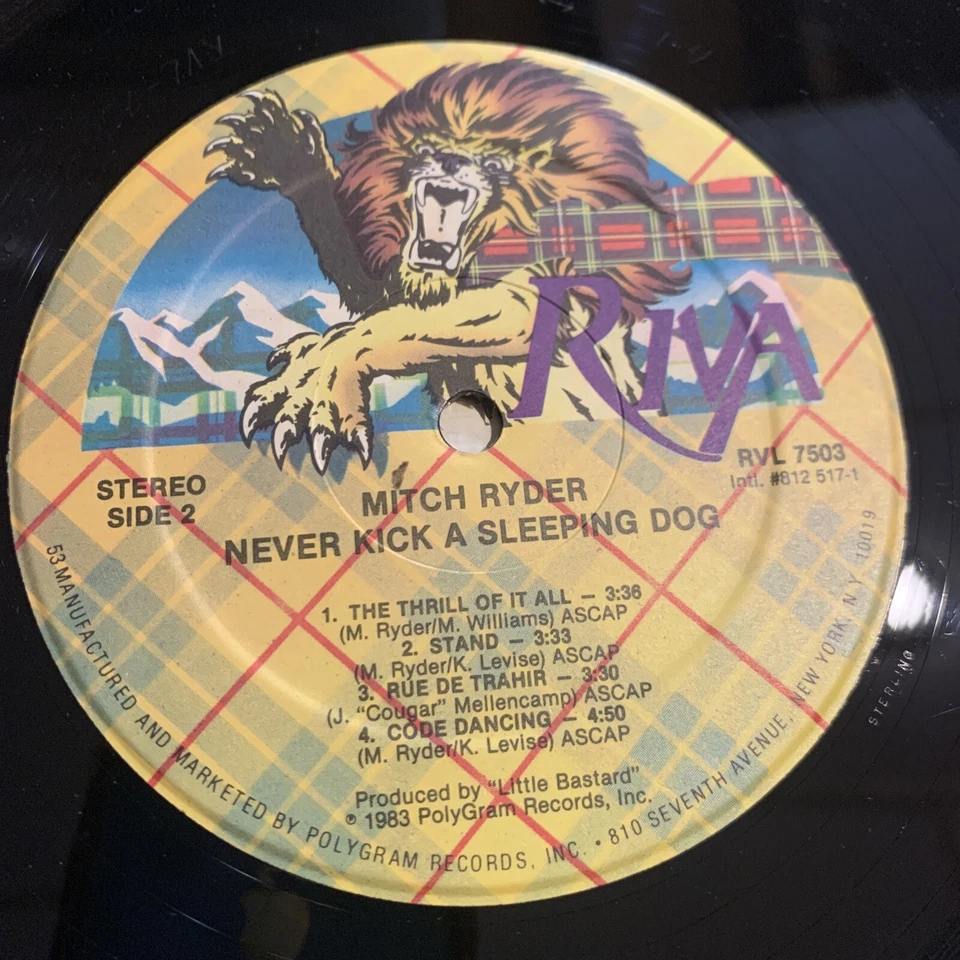 Mitch Ryder Never Kick A Sleeping Dog LP Riva + Lyric Inner Garage Proto Punk EX - Image 3 of 4