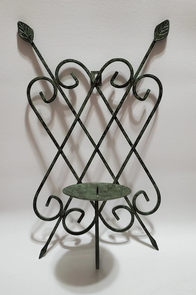 Par de Castiçais Decorativos de Metal Maciço Pendurado na Parede, Design de Seta Cruzada - Imagem 2 de 4