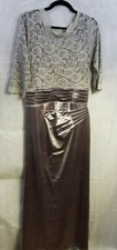 Miusol Women's Retro Floral Lace Vintage 2/3 Sleeve Slim Ruched Wedding Maxi 