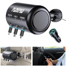 Uber Accessories For Car 3 In 1 Backseat Car Charging Station Box With Qc 3.0 Ad