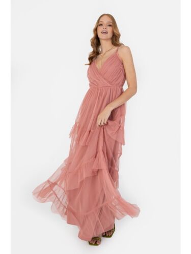 Anaya With Love Dusty Pink Cami Maxi Dress with Frill Detail - Picture 1 of 2