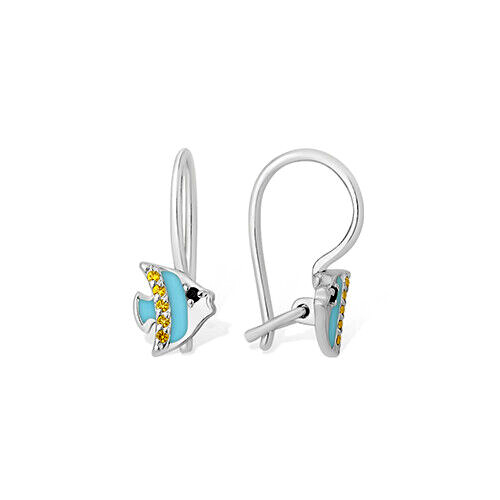 Silberohrringe Ohrringe MäDchenohrringe 925 Silber Emaille Zirkon MäDchenschmuck-image