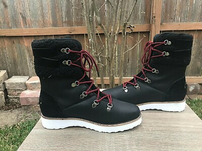 Roxy Brandi Womens Size 9 Leather Boots Black Faux Fur Foam Midsole ARJB700656 