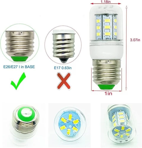 2Pcs LED Refrigerator Light Corn Bulb E27 3.5W For Frigidaire Kenmore 5304511738 - Picture 4 of 8