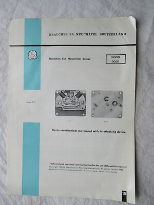 1963 Ebauches Swiss Watch Repairer Technical Information Brochure Tool and Parts