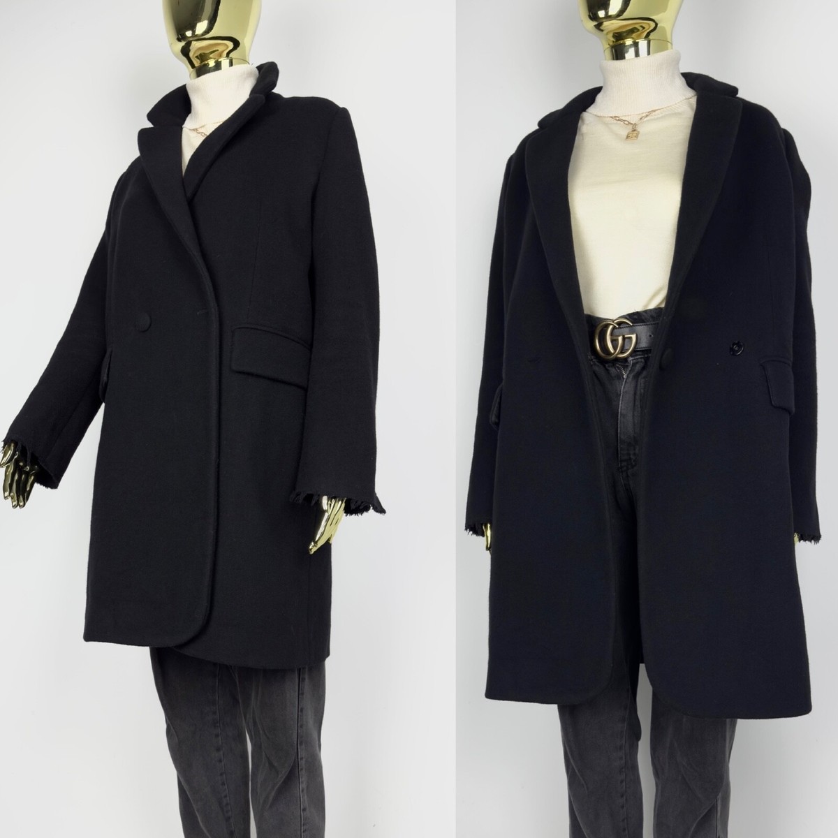 【関税込み】Maison Margiela Coats MM6 Maison Margiela Overcoat Distressed Coat Black Size 42