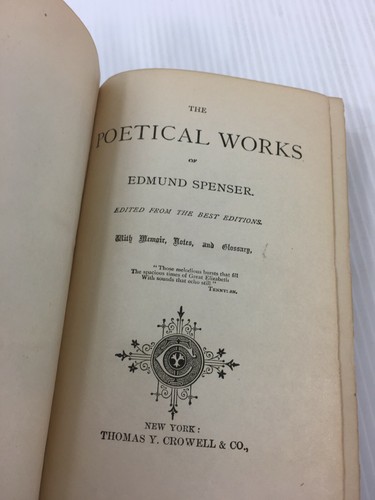The Poetical Works of Edmund Spencer Vintage Book Burgundy Hardcover - Picture 7 of 12