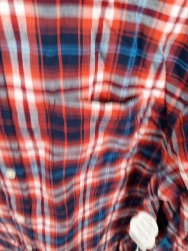 LS Button Down Dress Shirt, Boys, XXL (18) Wonder Nation, Red Plaid, Collar - Picture 4 of 7