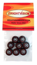 8 Brightvision Redline Wheels – 8 Large Bright Chrome Cap Style Wheels