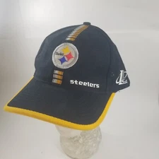Pittsburgh Steelers Hat Cap Logo Athletic Racing Stripe Hat Pro Line Vtg Strap