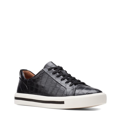Clarks Womens Un Maui Lace Black Croc Size 6