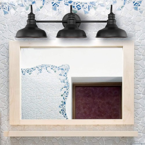 Hampton Bay Elmcroft 29" 3-Light Matte Black Vanity Light w/ 4-Pcs Accessory Kit - Picture 12 of 13