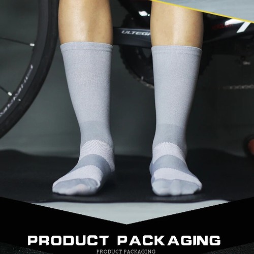 Cycling Socks Reflective Cycling Sports Running Fitness Moisture Mid-Calf Socks - Picture 5 of 13